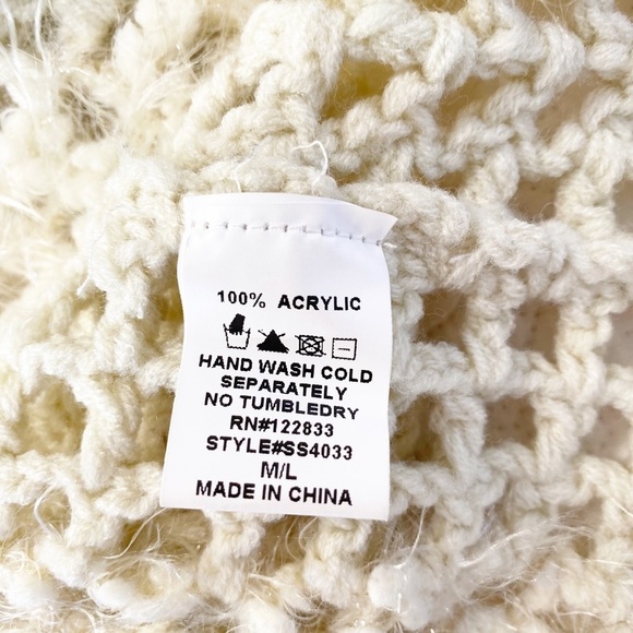 Cecico Crochet Knit Sleeveless Sweater w/Hood -M/L - Picture 5 of 9